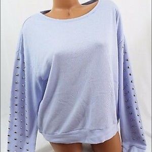 Studded Lightweight Crew PINK Sweater